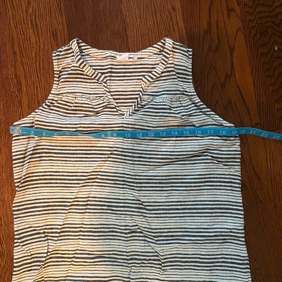 Gap Sleeveless Stripped Linen Blend Shirt Dress with Pockets Size Medium V-Neck - Picture 5 of 7